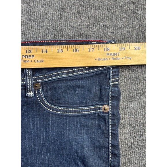 Fade To Blue Premium Jeans Women's 16W Blue Denim Crop Stretch Boho Straight Leg - Picture 5 of 10